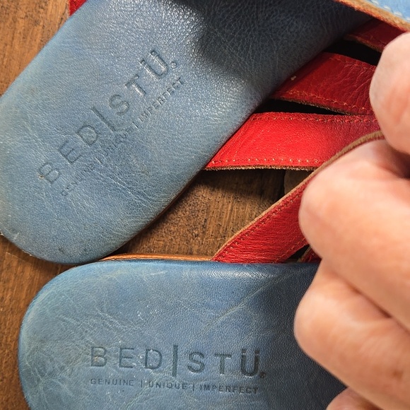 Bed Stu Yoli Leather Sandals Slide Flip Flop Thong Aztec Design Womens Sizs 8 - Picture 2 of 7